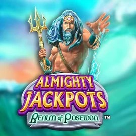 Almighty Jackpots – Realm of Poseidon online game logo by Novomatic on bizzo-kazino.com
