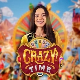 Official Live Casino logo: Crazy Time by Evolution at Bizzo Casino