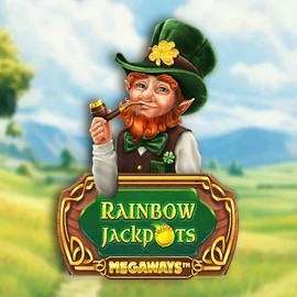 Rainbow Jackpots Megaways slot logo by Red Tiger Gaming at Bizzo Casino